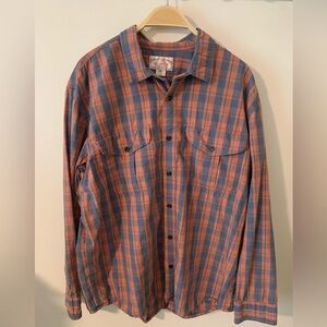 Filson Feathercloth Shirt, XL, Faded Cedar/Blue Plaid
